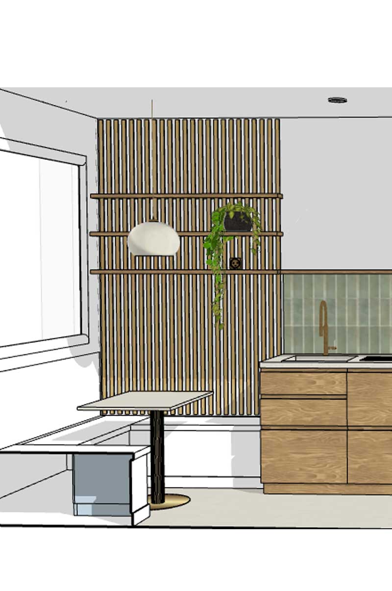 Wood and Zellige Kitchen Design