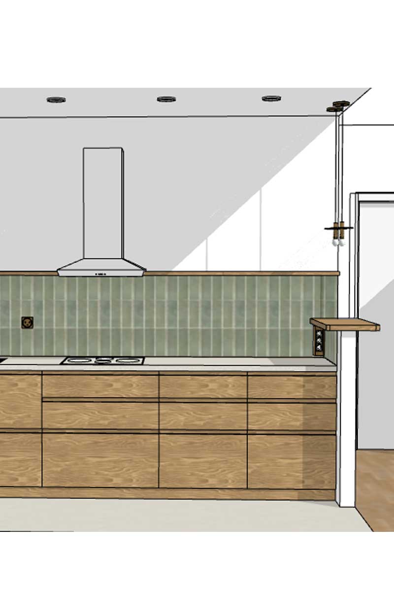 Wood and Zellige Kitchen Design